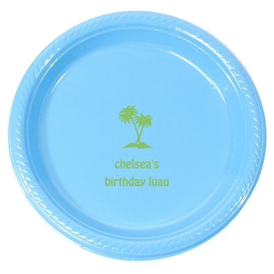 Personalized Palm Tree Plastic Plates
